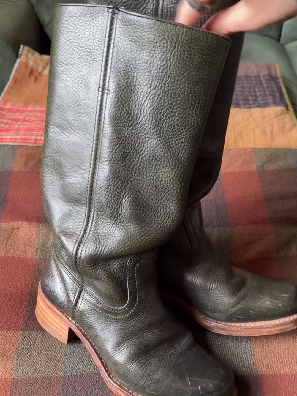 Vintage Green Frye Campus Boots